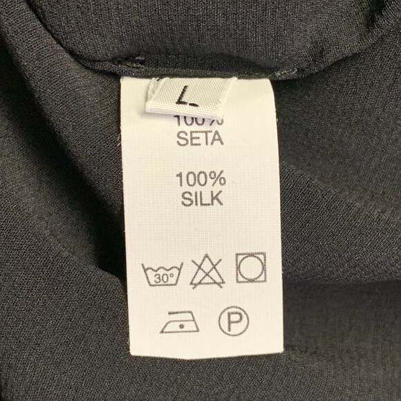 HAIDER ACKERMANN Size L Black Silk Short Sleeve Shirt Jacket - Picture 6 of 6